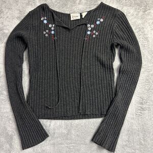 Vintage Y2K jr-s.com Cyber Generation Womens Shirt Top Medium Embroidered Flower